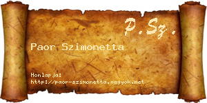 Paor Szimonetta névjegykártya